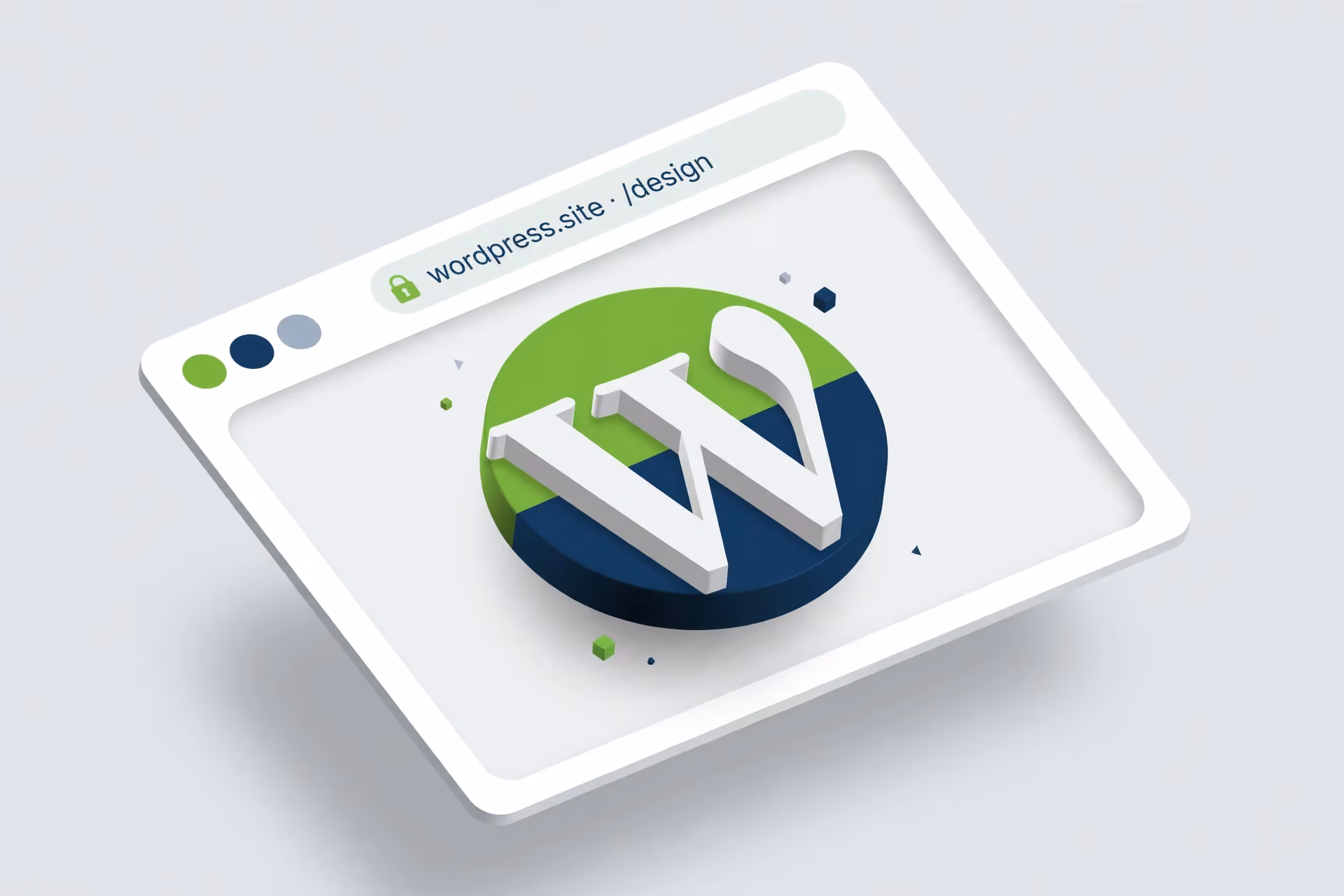 WordPress 網頁設計與網站維護的瀏覽器概念圖